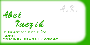abel kuczik business card